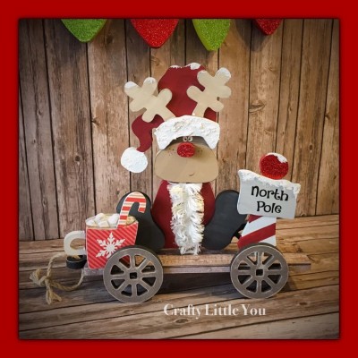 Unfinished kit measures apx. 6" tall
Kit includes wooden mug, overlay, North Pole sign with vinyl, and vinyl snowflake
