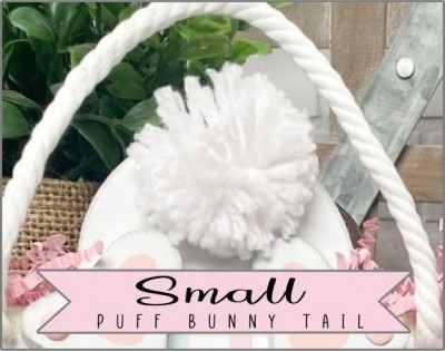 Kit includes:
* 1 small puff bunny tail made of white yarn