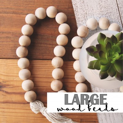 Kit includes 20 wooden beads, each measuring 1".