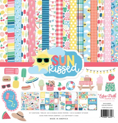 Kit includes (12) 12x12 double-sided pieces of paper, and 1 sticker element sheet. 