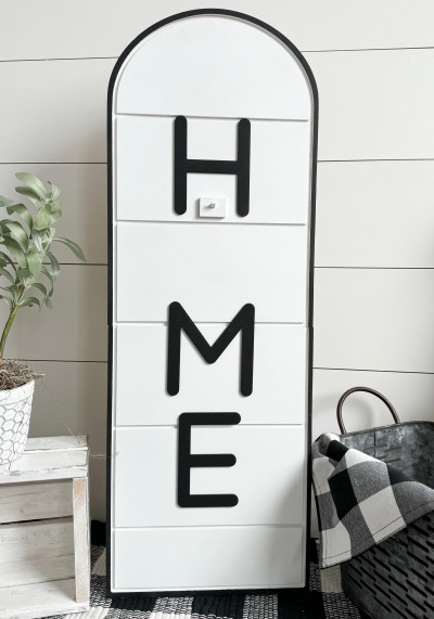 Unfinished kit measures apx. 34" tall and includes wooden MDF:
*2 connecting main pieces with engraved lines
*1 connecting brace piece for use on back of home board
*1 set of “HME” wood letters
*1 hanging plaque with hook