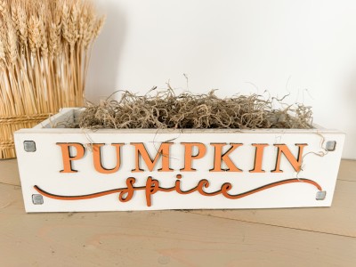 Unfinished kit measures apx. 13.5"x5" and includes wooden MDF:
*1 wooden sign with holes
*1 set of “PUMPKIN” wood letters
*1 “spice” cursive wood word