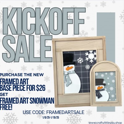 Purchase the NEW Framed Art Base Piece for $26 GET the Framed Art Snowman FREE!